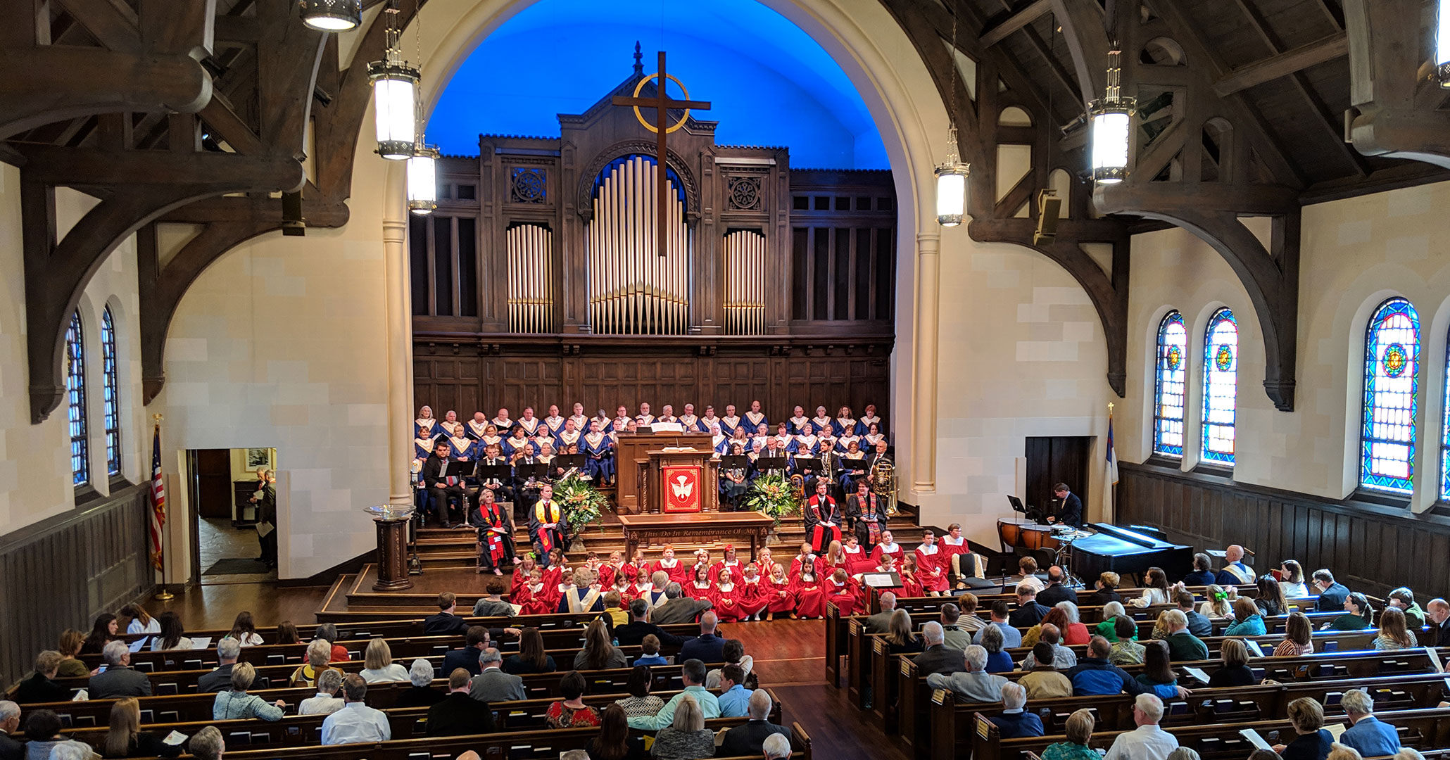 Historic Preservationists and Interior Designers at Boudreaux worked with First Presbyterian Church in Spartanburg, SC to design the alter.