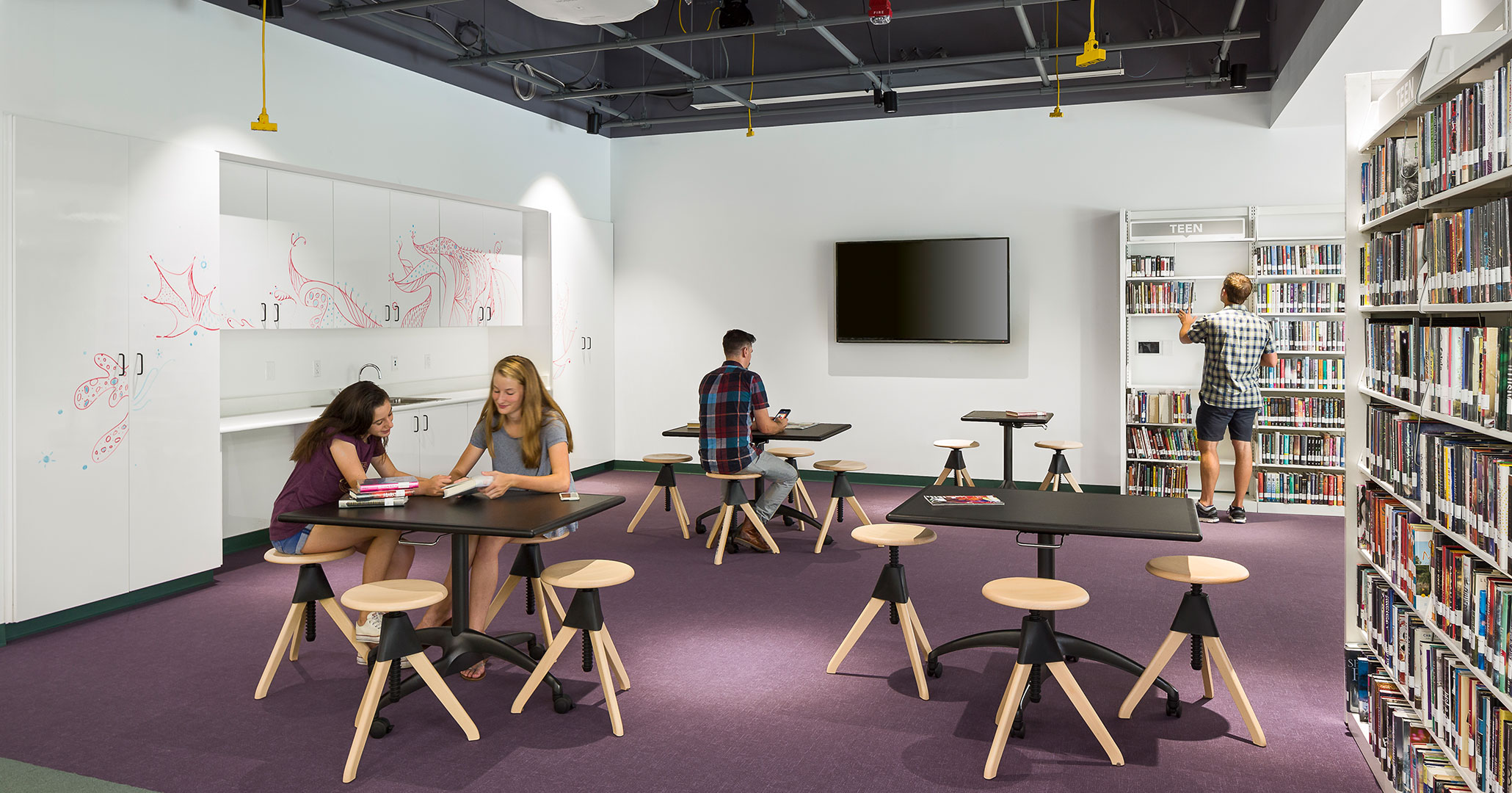 Richland County Library hired Boudreaux architects to design study spaces at the Cooper Library location.
