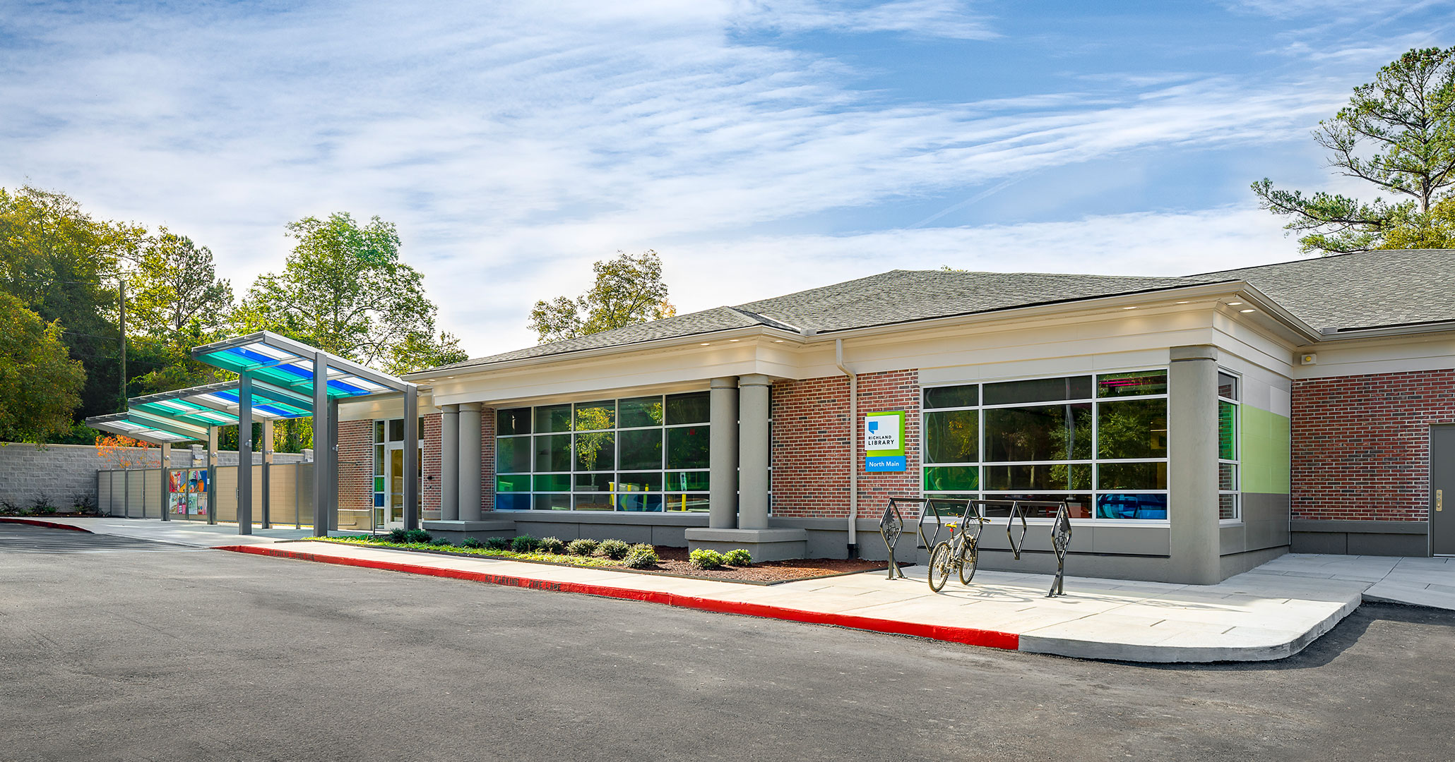Boudreaux architects out of Columbia, SC designed modern spaces for the North Main library.