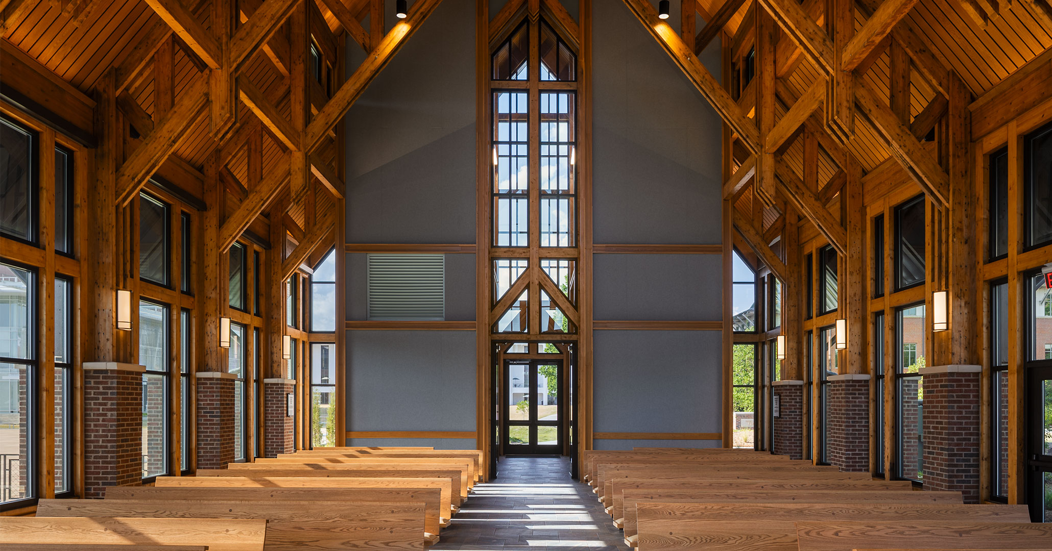 The Clemson Chapel is a jewel on the Green Spine at University designed by BOUDREAUX.