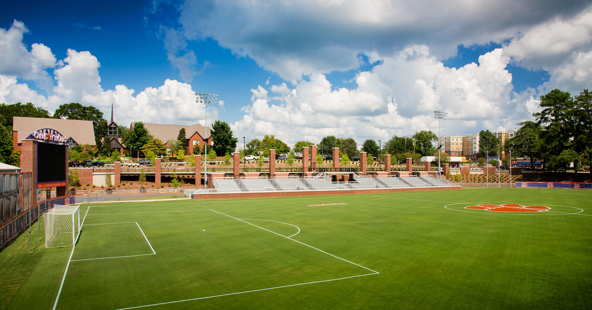 Boudreaux architects worked with Clemson University to improve pedestrian traffic building a modern walkway.