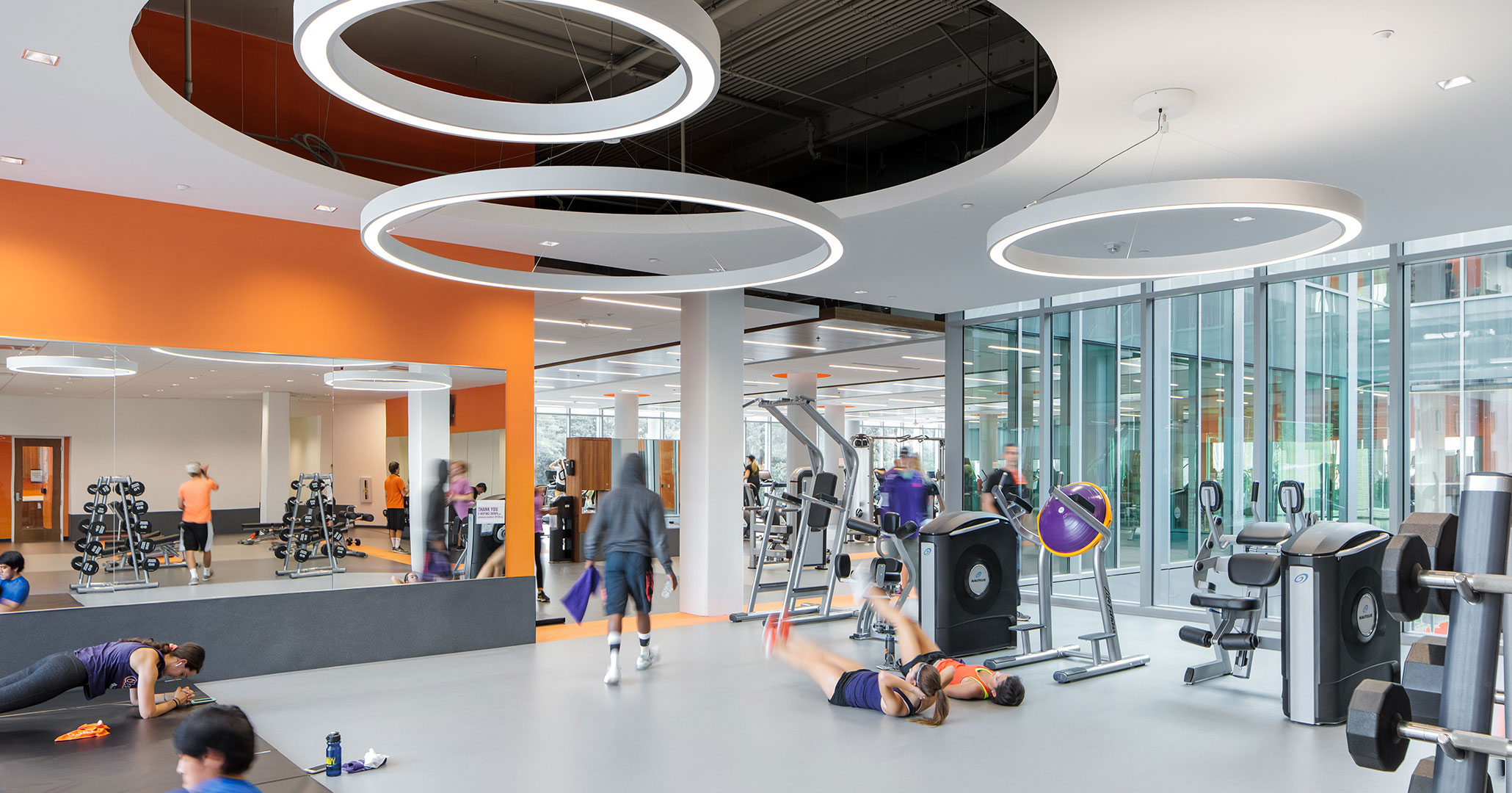 Clemson University worked with Boudreaux architects to design the gym at Douthit Hills Student Hub.