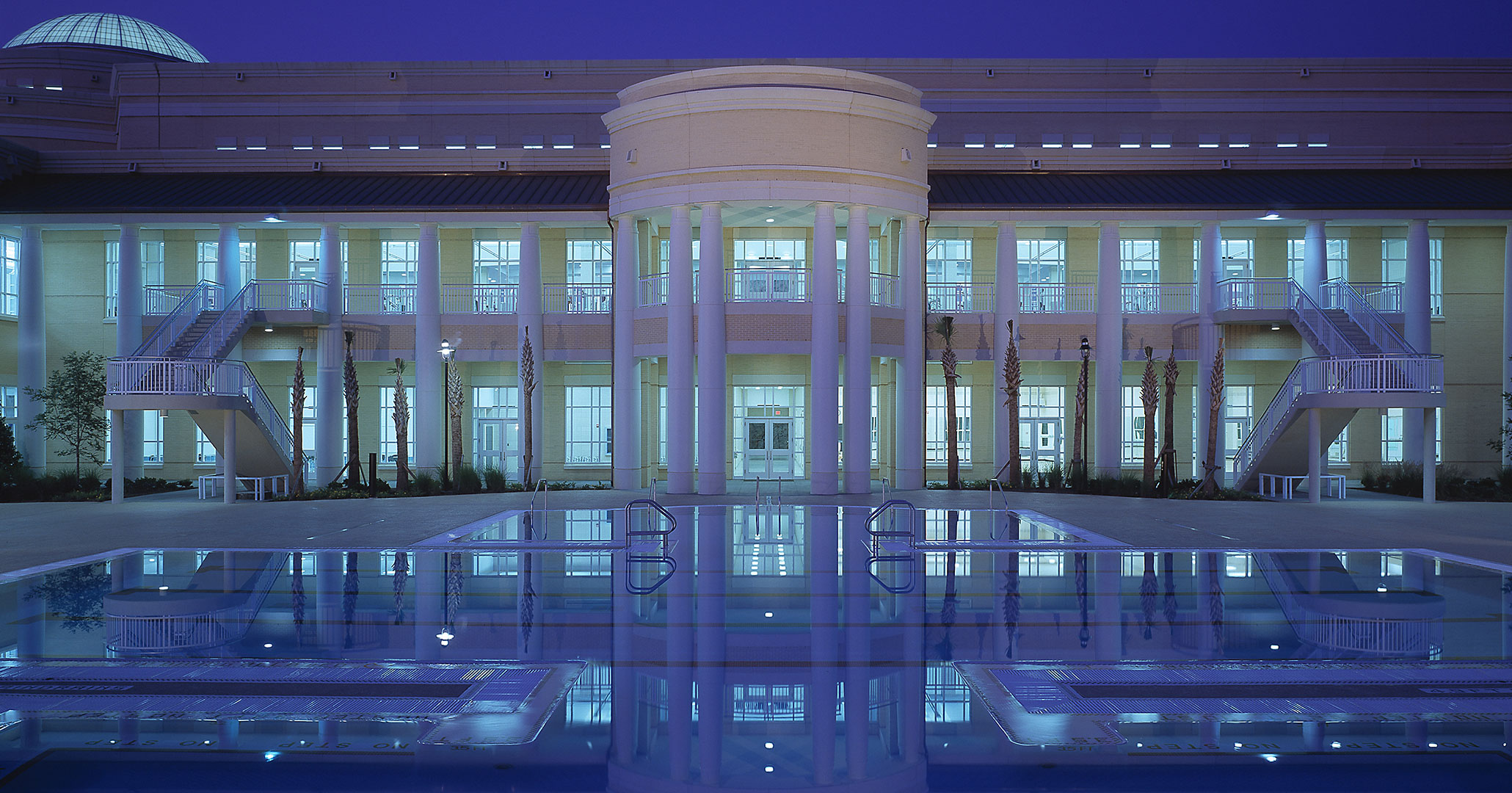 University of South Carolina worked with Boudreaux architects to build the Strom Thurmond Wellness Center in downtown Columbia, SC.