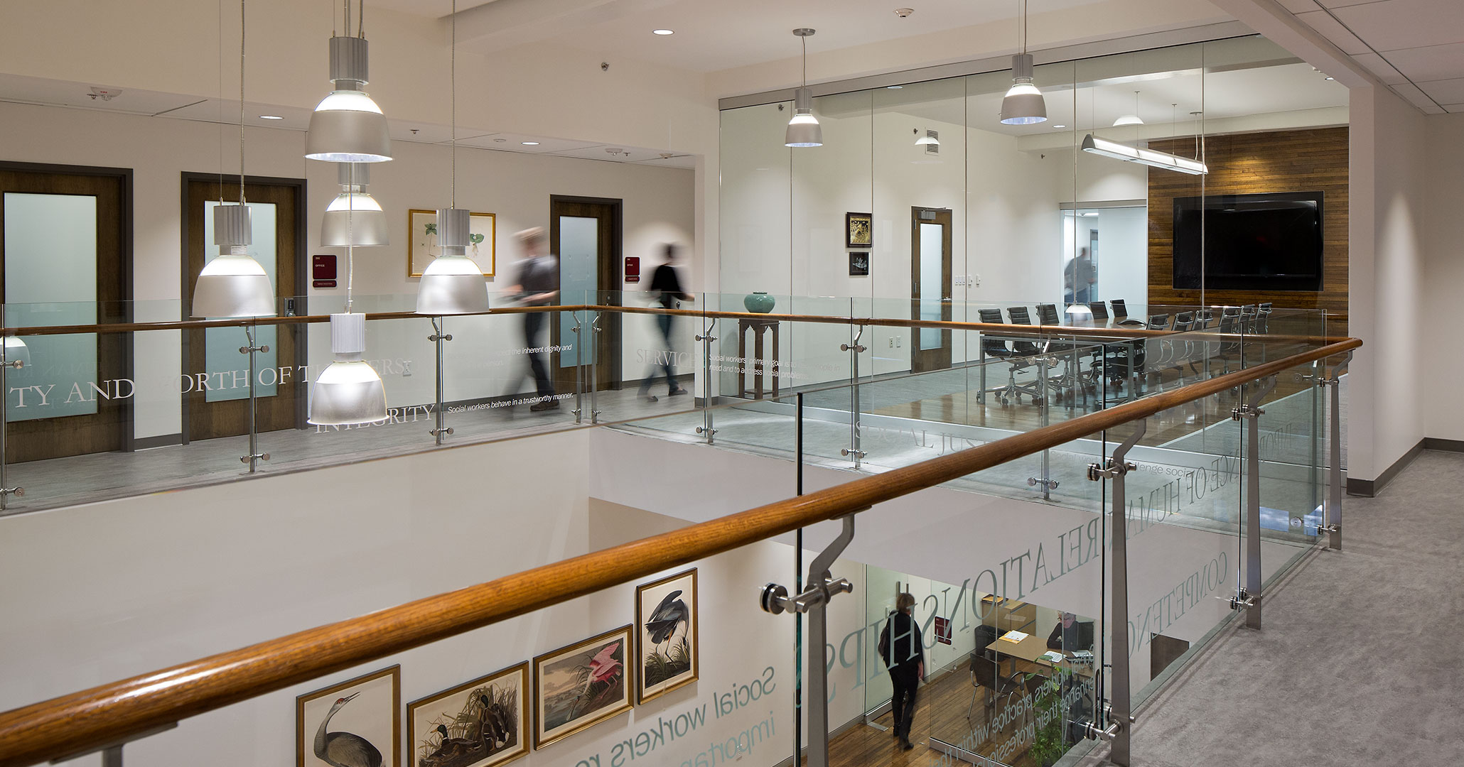 Boudreaux architects designed the modern interiors for University of South Carolina's College of Social Work.