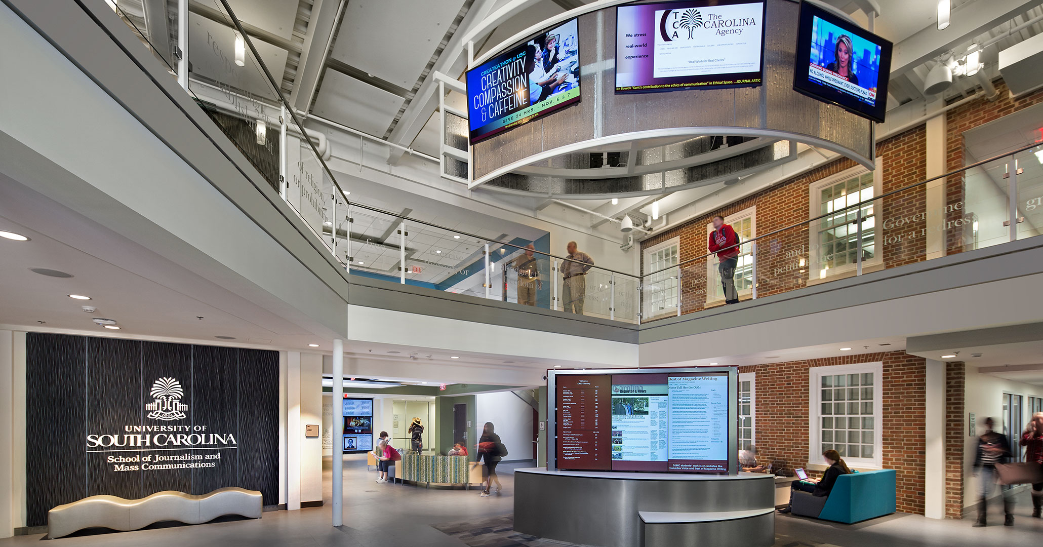 University of South Carolina worked with Boudreaux architects to design and upgrade the interior and exterior of the School of Journalism.