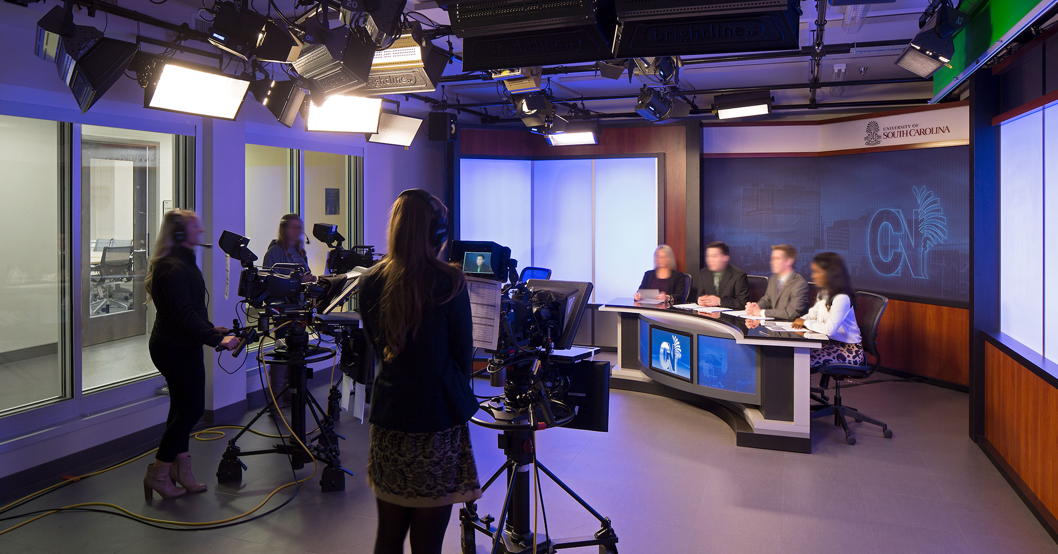 UofSC worked with Boudreaux architects to design a news room at the School of Journalism.