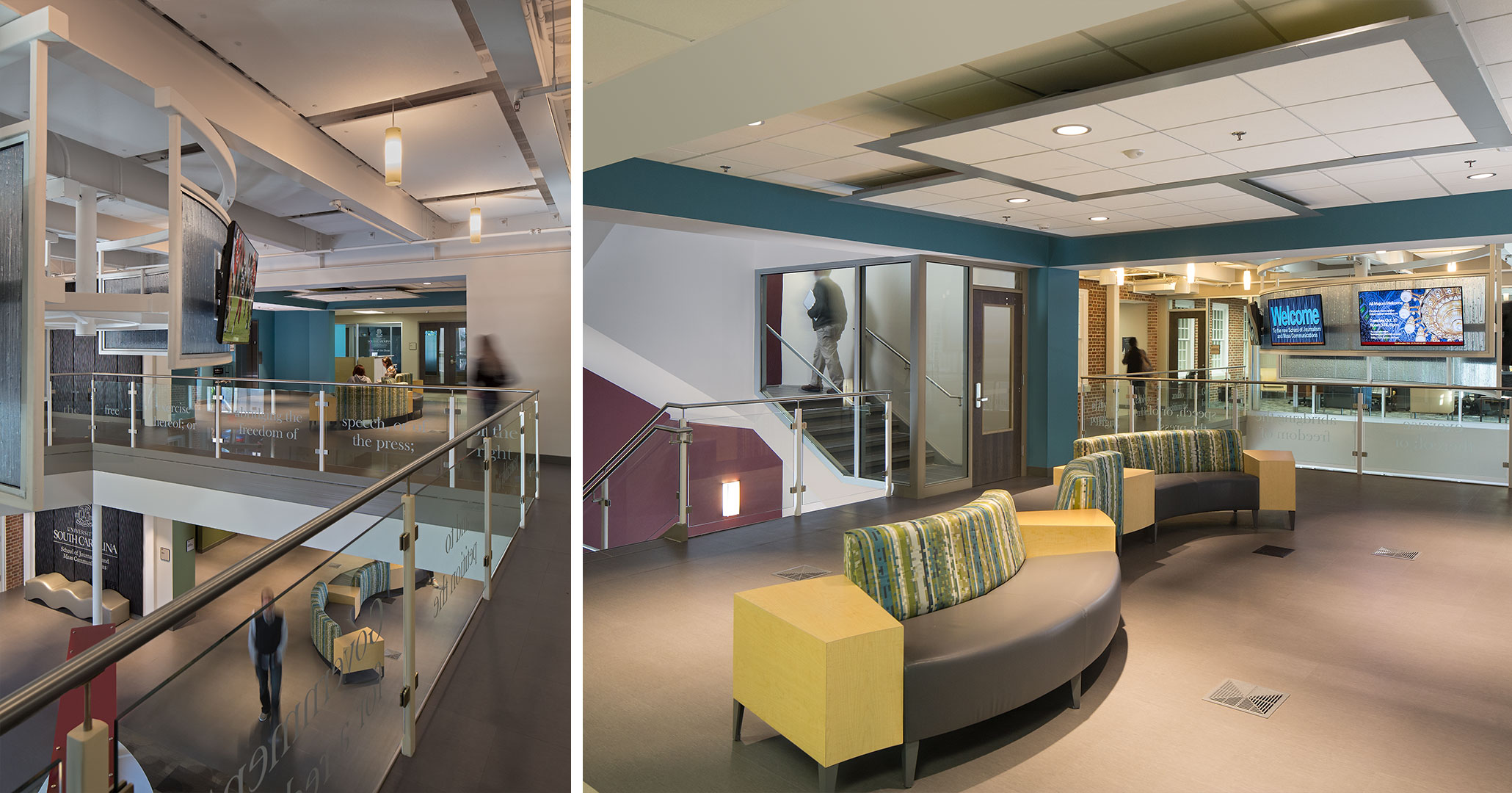 UofSC worked with Boudreaux architects to improve the interior spaces for students at the School of Journalism.