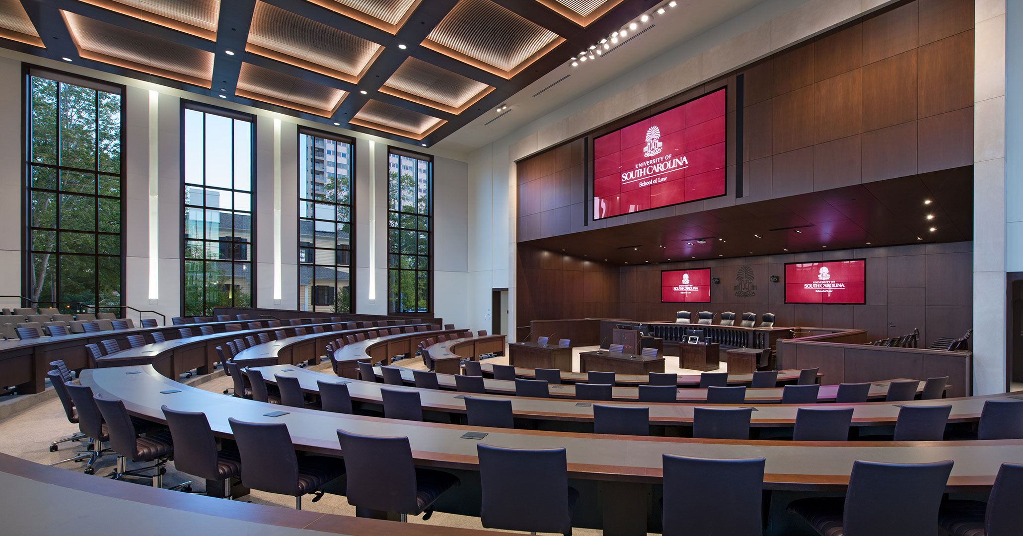 The University of South Carolina worked with Boudreaux architects to design classrooms for the new Law School.