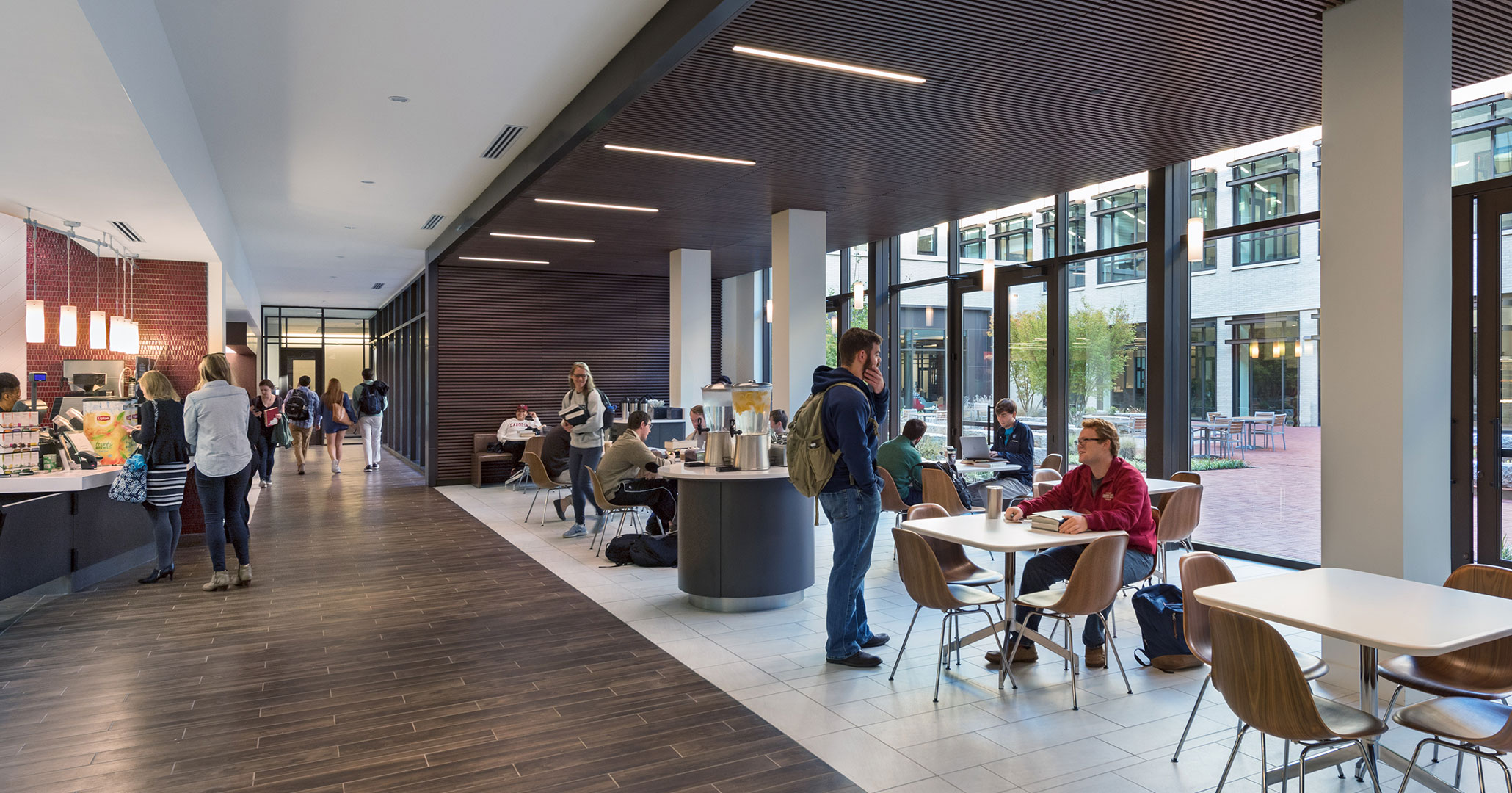 The University of South Carolina worked with Boudreaux architects to design the café space at the new Law School.