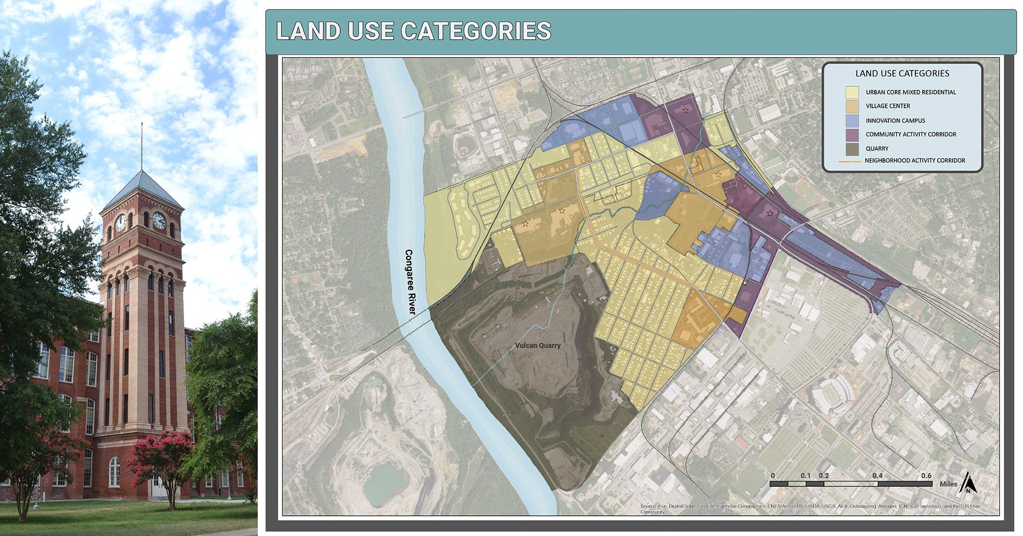 BOUDREAUX planners worked with City of Columbia SC to develop land use categories for the Capital City Mill District