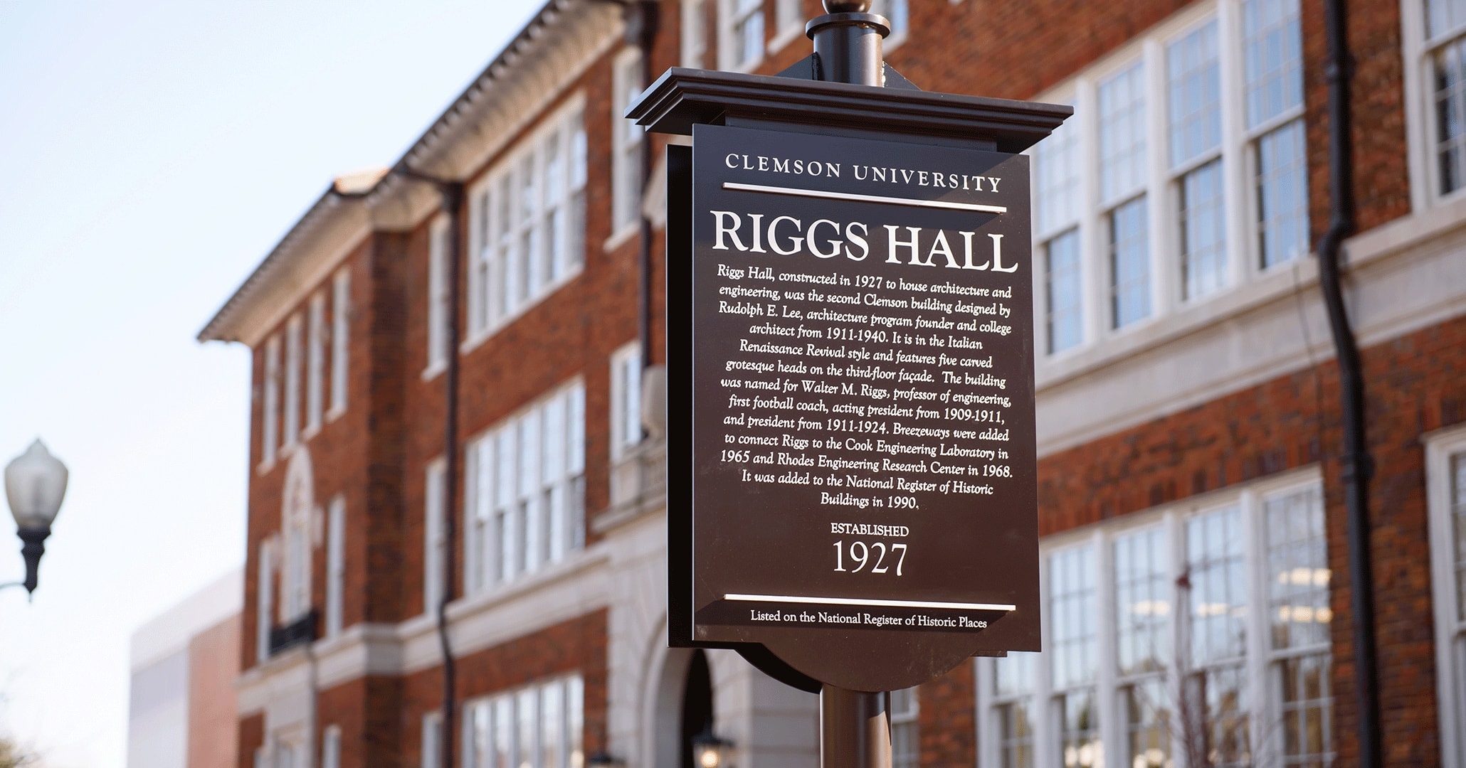 BOUDREAUX worked with Clemson University developing an interpretive plan for campus showing the history