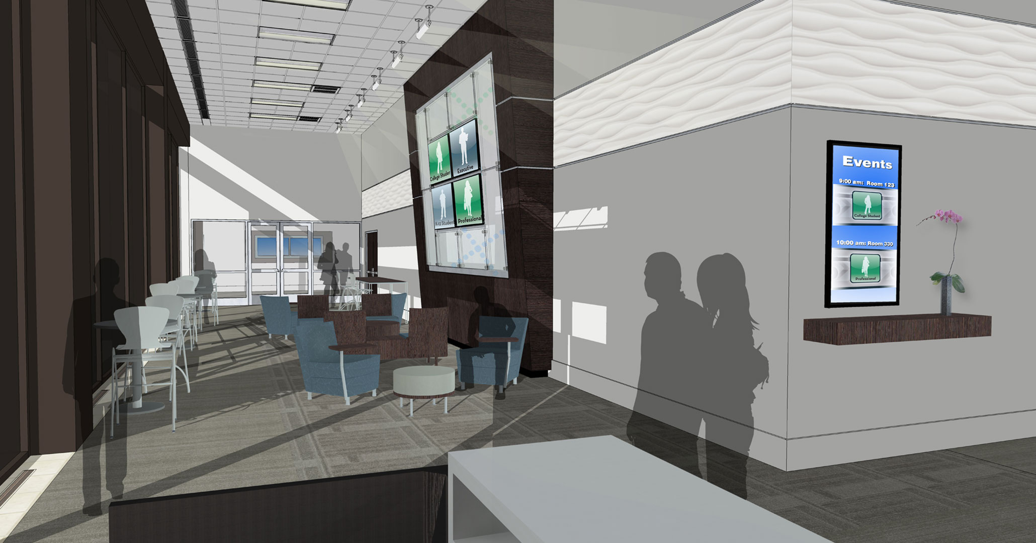 Boudreaux architects worked with the IT-ology to provide interior design and programming services for their new office space on Gervais Street, shown are renderings during the design phase.