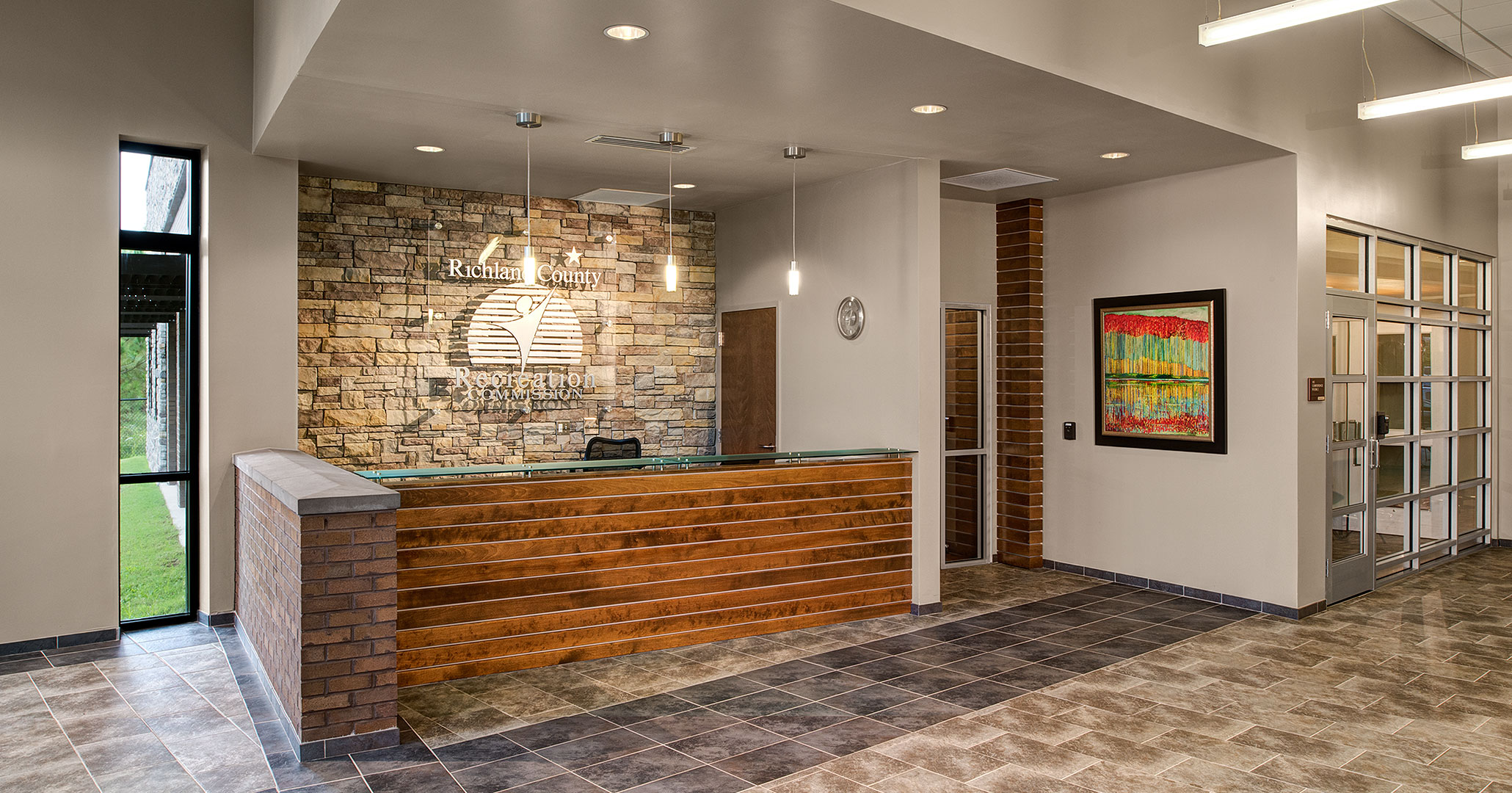 Boudreaux architects worked with the Richland County Recreation Commission to design the interiors at the RCRC Headquarters.