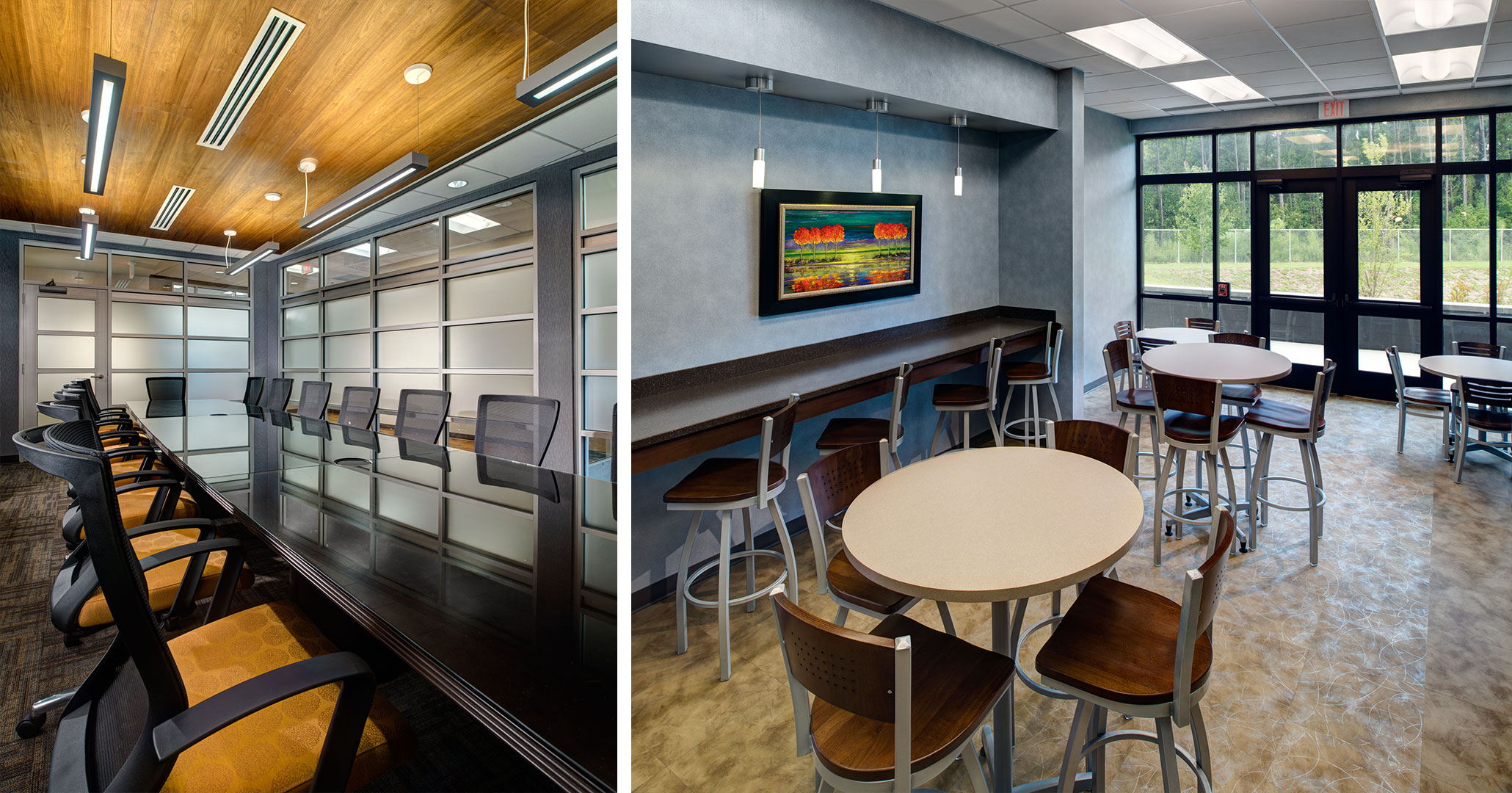 Boudreaux architects worked with the Richland County Recreation Commission to design the interior conference space and cafeteria area at the RCRC Headquarters.