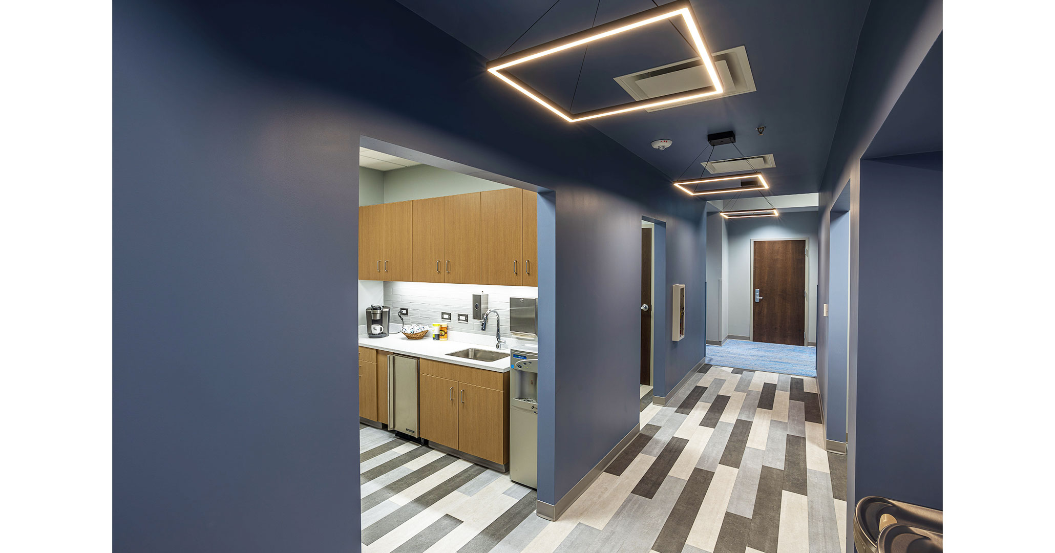  Light filled hallways lead you throughout the new SCU Headquarters building designed by BOUDREAUX architects.